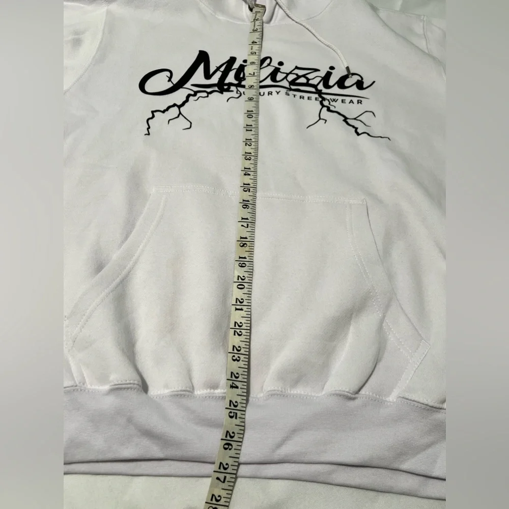 Zuni sportswear Milizia luxury streetwear against all odds hoodie white‎ Large